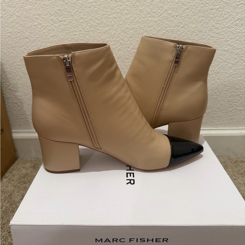 “New” Marc Fisher JELANIE Light Natural Ankle Boots size9.5 - Picture 3 of 5